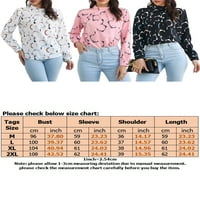 Grianlook grafički tisak za žene mock izrez dugih rukava casual bluza radna odjeća poslovni posao