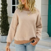 Dukseri pulover za žene Ženske džempere Pulover Dukseteri obrezani Khaki XL