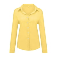 Ženske vrhove punile bez rukava casual ženske majice V-izrez ljeto žuto xl