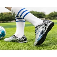 Eloshman muns prozračan klizni otporni na sportsko cipele Sportske cipele Lagana čipka za nogometne cipele Atletski nogometni cileti slomljeni Cleats srebrni 12c