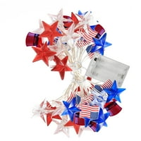 Njspdjh USA Svjetla sa žicom za zastavu 14. juli 4. jula Dan nezavisnosti Dekorativni LED striptiz svjetla
