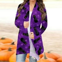 Badmincsl ženska majica dugih rukava Jesen Cardigan Labavi kardigan tiskana majica Cardigan Top Halloween