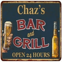 Chazov zeleni bar i roštilj metalni znak mat finish metal 108120044126