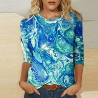Flash ponude za prodaju ženskih vrhova, casual okruglih kratkih majica, ljetni trendy Butterfly bluza