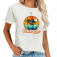 Vintage Kissimmee Florida Summer Beach Beach tako ženski modni vrhovi - kratki rukovi s podebljanim