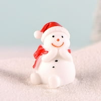 Mnycxen Božićni mali snjegović igračka božićna smola snjegonski mikroskopski ukras poklon