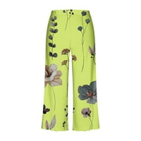 Meetotime pidžama za žene Jesen Ležerne prilike Okrugli vrat Majice Široke noge Capris setovi labave