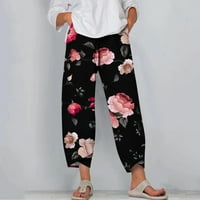 AirPow na hlačama za klirens za žene opuštene ženske modne ljetne casual labavi džep ravni tiskani pantaloni