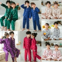 Esaierr Baby Toddler Outfits Outfits za dječje pidžame Set Proljeće Jesenska simulacija SILK s dugim rukavima Hundewer Set za 3-14y