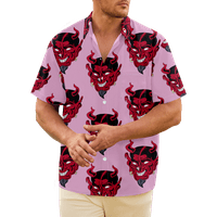 Fraigo Havajske majice za muškarce Dječaci s kratkim rukavima prema dolje Regularna Fit Muns Demon majica