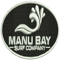 Manu Bay Surf Company logo Patch muške majice V-izrez, veliki jet crni