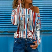 Cuoff ženske modne bluze košulje zimske casual tiskane polovine ramena dugih rukava plus veličina dugih