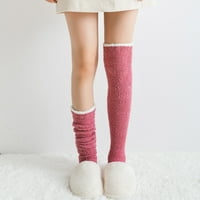 Wendunide čarape Ženske čvrste nejasne čarape Zima toplo nad koljenom High Čarape Početna Domaći bedro-velike