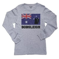 Australija Olympic - Bobsleigh - AUS zastava - Siva majica s dugim rukavima od silueta