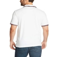 Muški klasični fit s kratkim rukavima s kratkim kratkim kratkim kratkom polo majicom bijela
