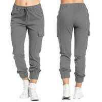 Ženske teretne jogger hlače labave fit izvlačenja elastične struke konusne hlače na otvorenom trčanje