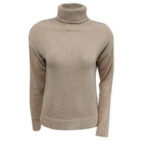 Ženski džemper Duks visokih vrata Ženski čvrsti osnovni temperament Dugi rukavi Pleteni džemper pada