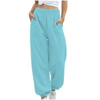 Ženske hlače Zuwimk, Ženske ležerne visoke strukske hlače sa džepovima za luk za posao B, XL