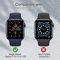 Tvrda futrola kompatibilna sa Apple Watch serija SE ženama muškarci, ukupni slučaj Slim kaljeno staklenim