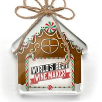 Ornament tiskani jedno strani svjetovi najbolji vinski proizvođač božićnog neonblonda