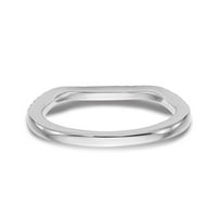 Čvrsta 14K bijela zlatna dijamantna oblikovana zakrivljena zagrebana veličina prstena za vjenčanje