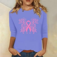 Popust pulover raka dojke za žene svjesnost raka dojke Labavi ispisani labavi majica rukava bluza okrugli