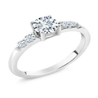 Gem kameni kralj sterling srebrni bijeli moissan i stvorio je zaručnički prsten safir za žene