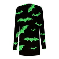 Grafički kardigan Halloween grafički srednje dužine Ženski pamučni pamučni pamuk džemper plus veličina