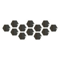 Zidne naljepnice Hexagon akrilni ogledalo DIY zidne naljepnice 3D stereo kućni dekor sa ljepilom + crno