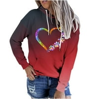 Amtdh Ženske grafičke dukseve za čišćenje srca Ispiši lagano fit lagano casual pulover teen djevojke