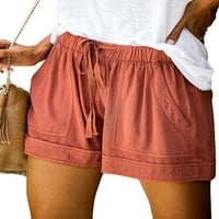 Worcnote Women Mini pantalone Čvrste boje kratke hlače High struk kratke hlače Sport baggy dno širine
