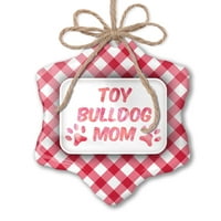 Božićni ornament pas i mačka mama igračka buldog crvena plaid neonblond