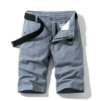 HHEI_K Hlače za muškarce Muške modne čvrste boje Multi-džepne hlače Pamučne kratke hlače Kombinezone