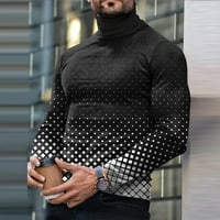 Muškarci Turtleneck Dugi rukav Print Slim Fit Pulover Jumper Bluza Majica