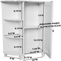 Chictail - Decatur Wood Cabinet za skladištenje kupaonica, bijeli