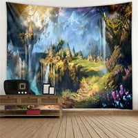 Hesoicy Fantasy Forest Castle Walking Tapisestry Backdrop Decor prekrivač prekriva