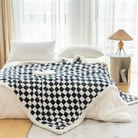 Sherpa bacanje pokrivača flis prekrivač s kariranim uzorkom meka debela pokrivača za kauč, krevet, sofa