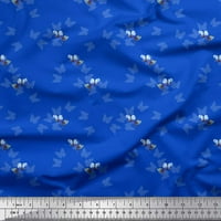 SOIMOI plavi poliester Crepe tkanine BERVIS & Leptir tiskano dvorište tkanine širom