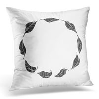 Crni listovi na bijelim realističnim oblicima u kružnom simbolu za vašu prirodu silueta botanička s
