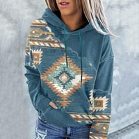 Žene plus veličina Žene Ležerne prilike na folk-prilagođenim ispisanim pulover Dugim rukavima Džepne
