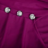 Ženske haljine Prodaja za čišćenje žena Poslovna haljina rever Solid Boja dugme dugih rukava Slim Fit