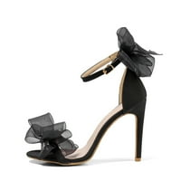 OAVQHLG3B Ženske vjenčane cipele Ljeto Elegantne čipke Luk Stilettos potpetica izvrsne povremene sandale