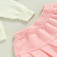 Izhansean Toddler Baby Girls Proljeće Jesen Outfit Dugi rukav Pleteni džemper Pletena košulja Vrhunska