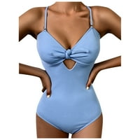 Ženska seksi gola leđa Čvrsta boja na grudima od plaže odjeće Žene kupaći odijela, plava m