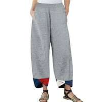Njshnmn Crop pantalone za žene udobne vučne elastične ravnotežne pantalone s džepovima
