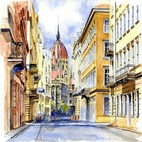 Budapest Street Poster Print by Ronald Bolokofsky FAS2073