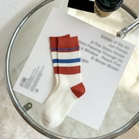 Žene bijele čarape Jesen i zimske vintage prugaste vezene čarape za spajanje čarape f