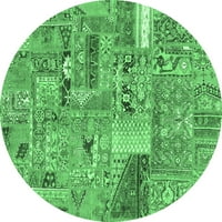 Ahgly Company u zatvorenom okrugli patchwork smaragdno zeleni prelazne prostirke, 6 'okruglica