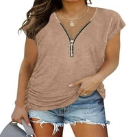 Ženska majica sa patentnim zatvaračem Ležerne prilike, Ladies Ljeto Kratki rukav labava bluza