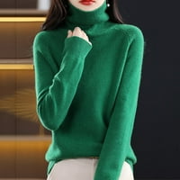 Ketyyh-Chn džemperi Žene s dugim rukavima TURTLENECK TOP PULOVER džemper zeleni, m